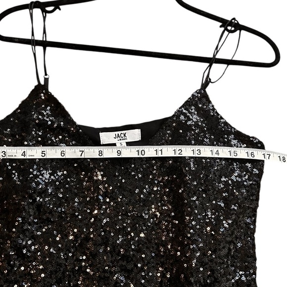 Anthropologie Jack by BB Dakota Black Sequin Sedgwick Slip Dress- Size Small - Picture 12 of 13